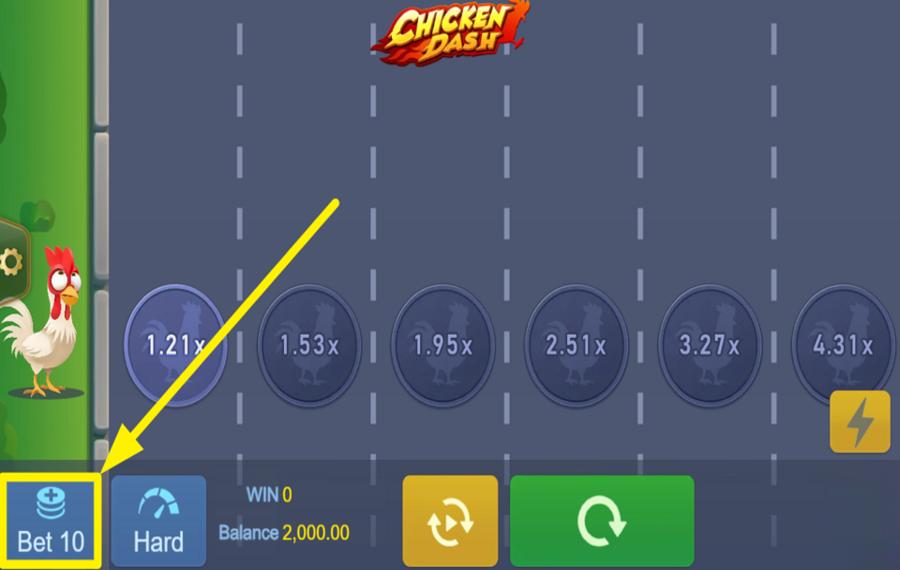 Chicken Dash FAITES VOTRE MISE.