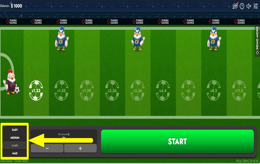 Chicken GOAL УСТАНОВИТЕ ВОЛАТИЛЬНОСТЬ.