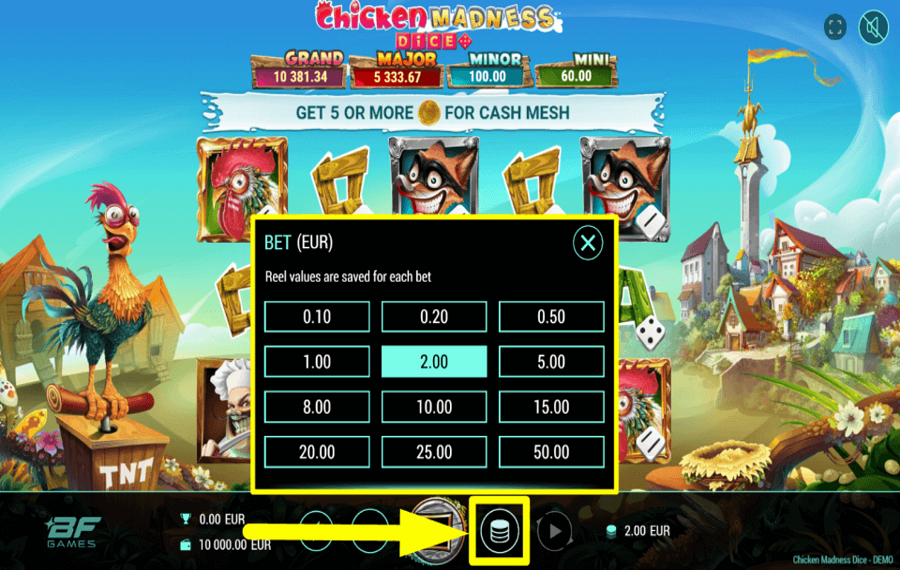 Chicken Madness Dice FAI LA TUA SCOMMESSA.