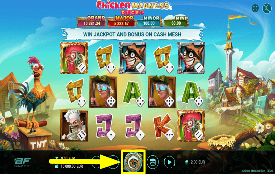 Chicken Madness Dice RICHIEDI I TUOI PREMI.