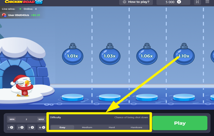 Chicken Road Ice SELEZIONA IL TUO LIVELLO DI RISCHIO.