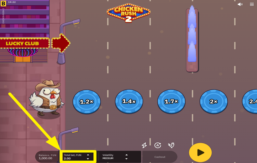 Chicken Rush 2 AJUSTEZ VOTRE MISE.
