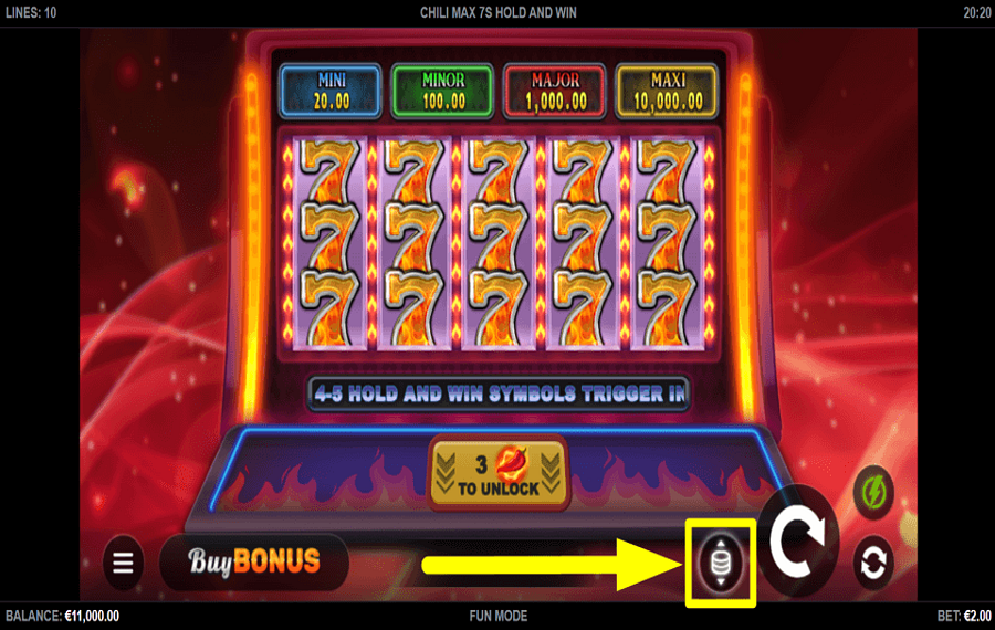 Chili Max 7s Hold and Win ОПРЕДЕЛИТЕ СТАВКУ.