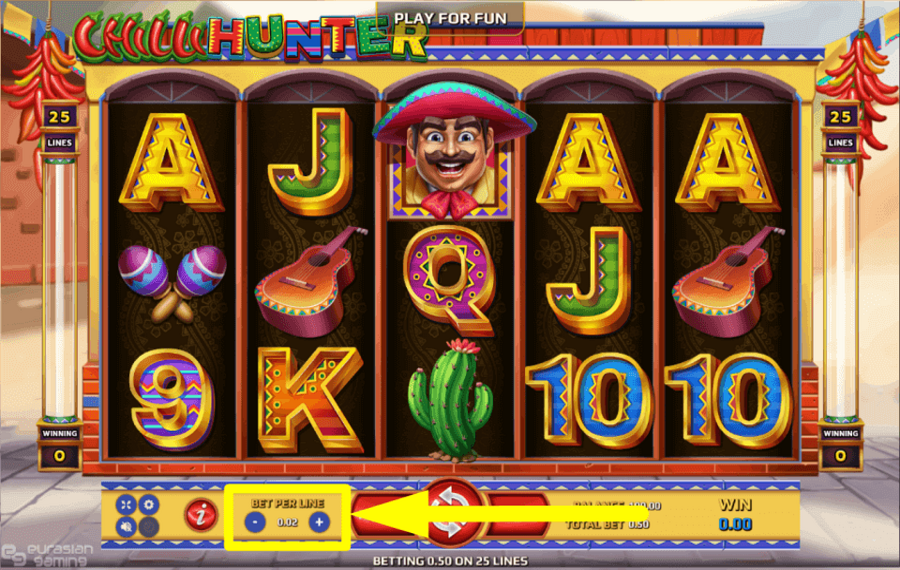 Chilli Hunter CHOOSE THE TOTAL BET.