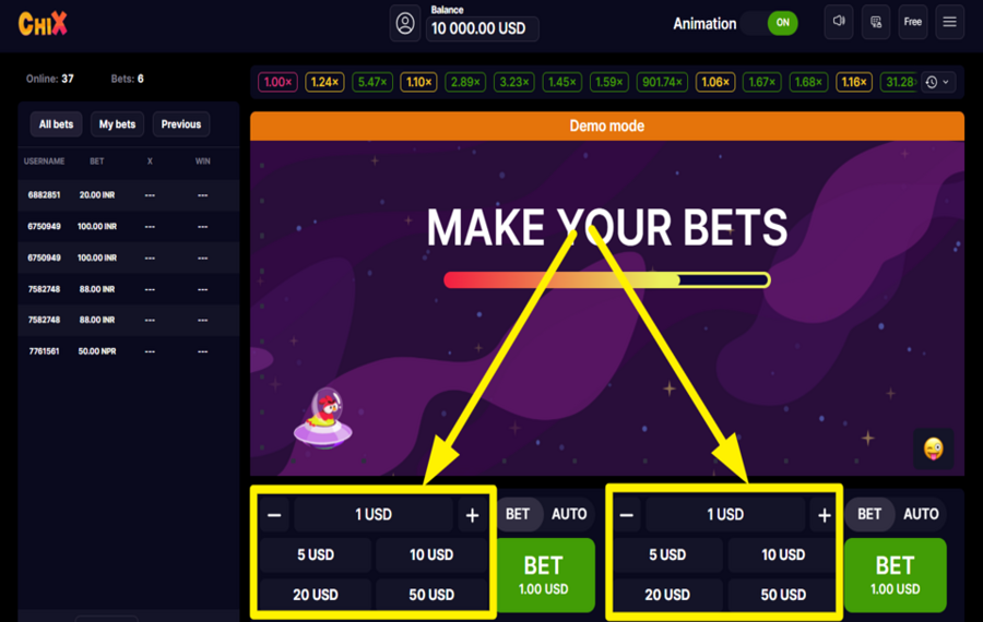 ChiX DÉFINISSEZ LE MONTANT DE VOTRE MISE.