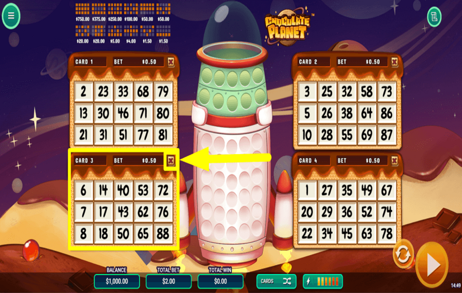 Chocolate Planet SÉLECTIONNEZ VOS CARTES.