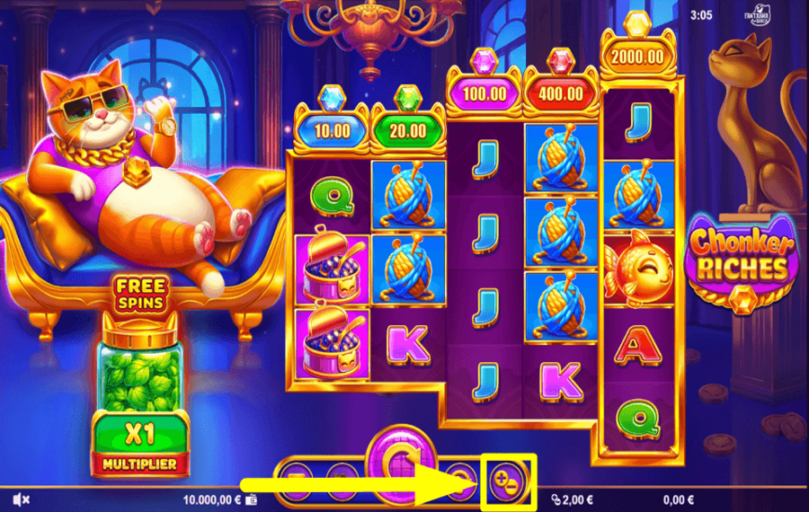 Chonker Riches DETERMINAR LO QUE APUESTA.