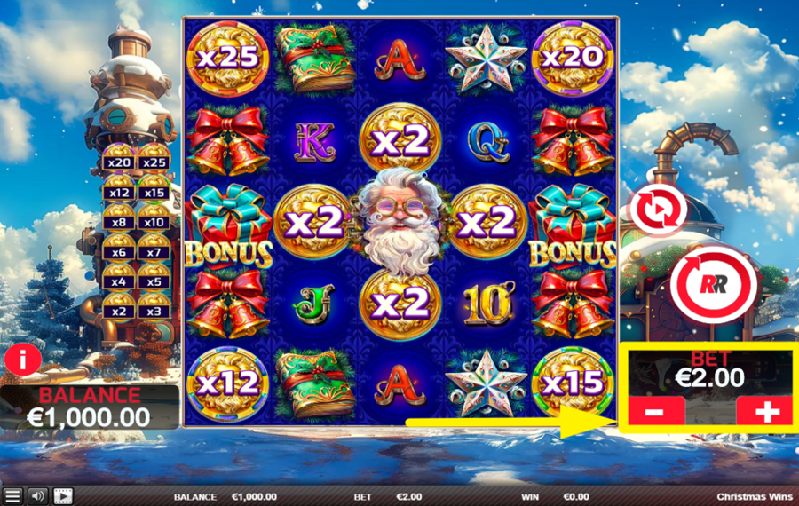 Christmas Wins ОПРЕДЕЛИТЕ ОБЩУЮ СТАВКУ.