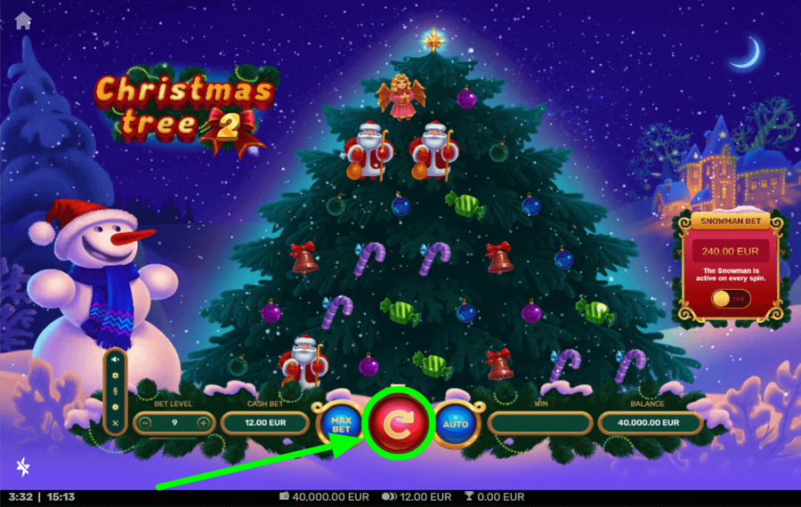 Christmas Tree 2 Click on the “Spin” button.