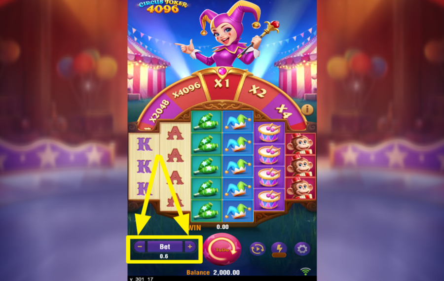 Circus Joker 4096 SPÉCIFIEZ VOTRE PARI.
