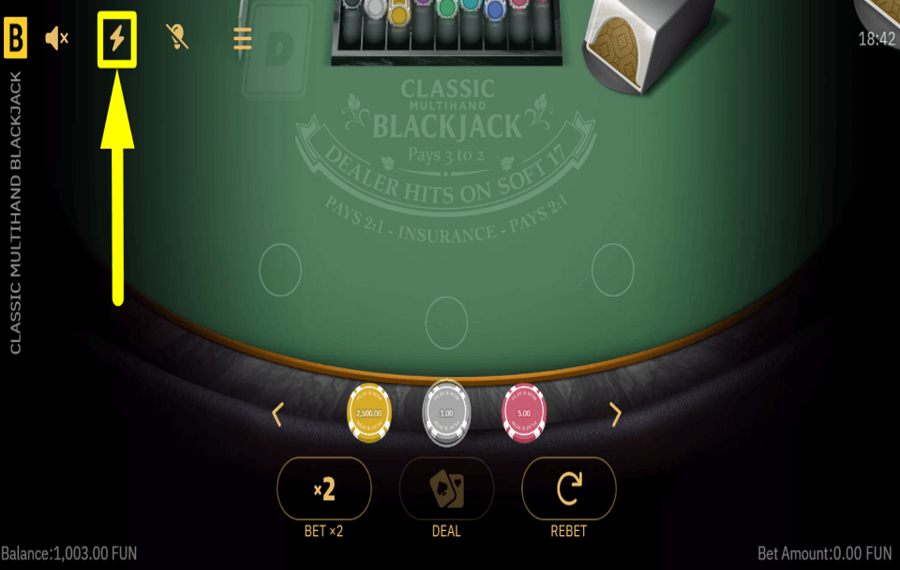 Classic Multihand Blackjack ACCÉLÉREZ LE RYTHME.