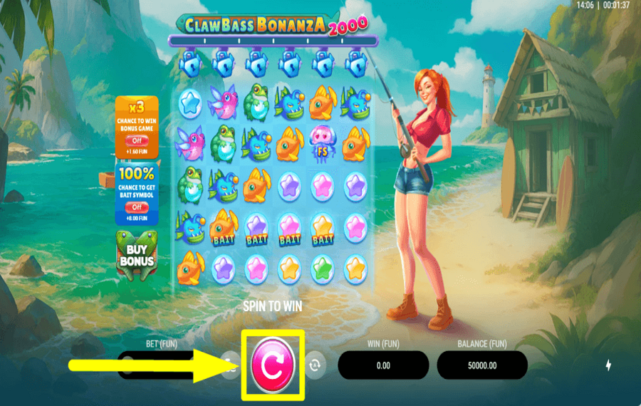 Clawbass Bonanza 2000 НАЧНИТЕ ИГРАТЬ В АЗАРТНЫЕ ИГРЫ.