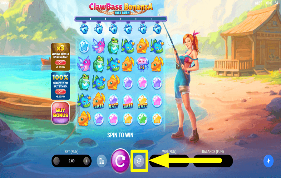 ClawBass Bonanza Free Rush CONTINUAR AUTOMÁTICAMENTE.