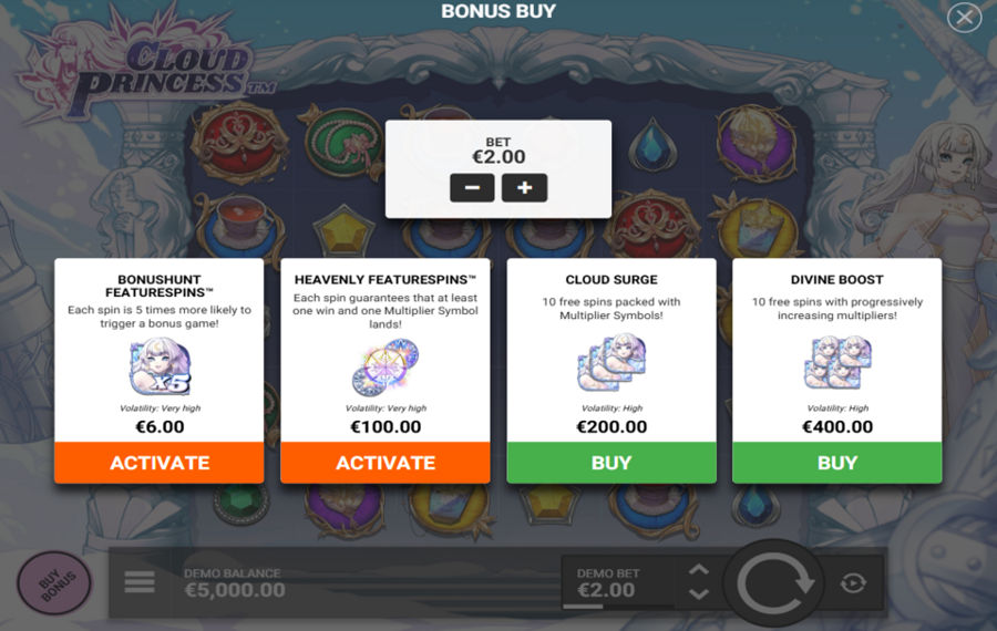 Cloud Princess UNLOCK BONUS FEATURES.