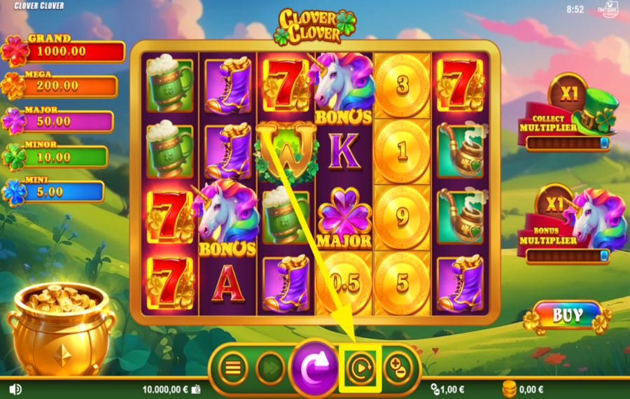 Clover Clover DREHEN SIE DIE ROLLEN AUTOMATISCH.