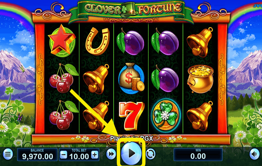 Clover Fortune Click/ tap the “Spin” button.