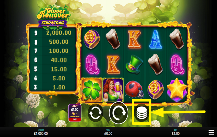 Clover Rollover StarTrail УКАЖИТЕ СВОЮ СТАВКУ.