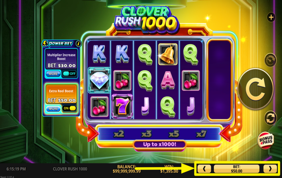 Clover Rush 1000 ИЗМЕНИТЕ СТАВКУ.