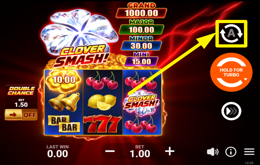 Clover Smash UTILIZZA LE SPIN AUTOMATIZZATE.