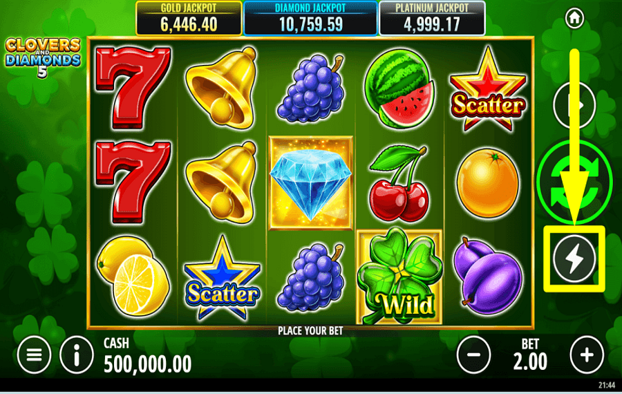 Clovers and Diamonds 5 ACTIVAR EL MODO TURBO.