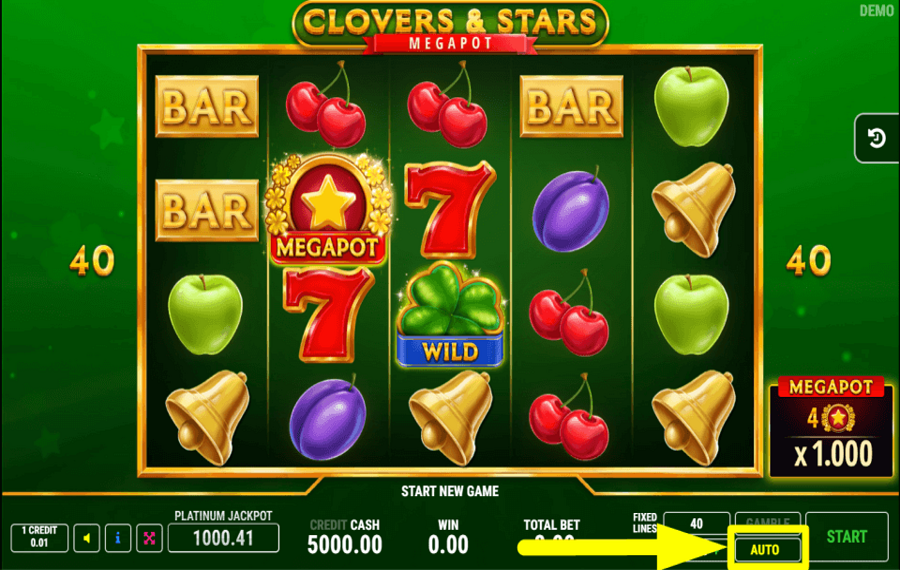 Clovers and Stars CONTINUE AUTOMATICALLY.