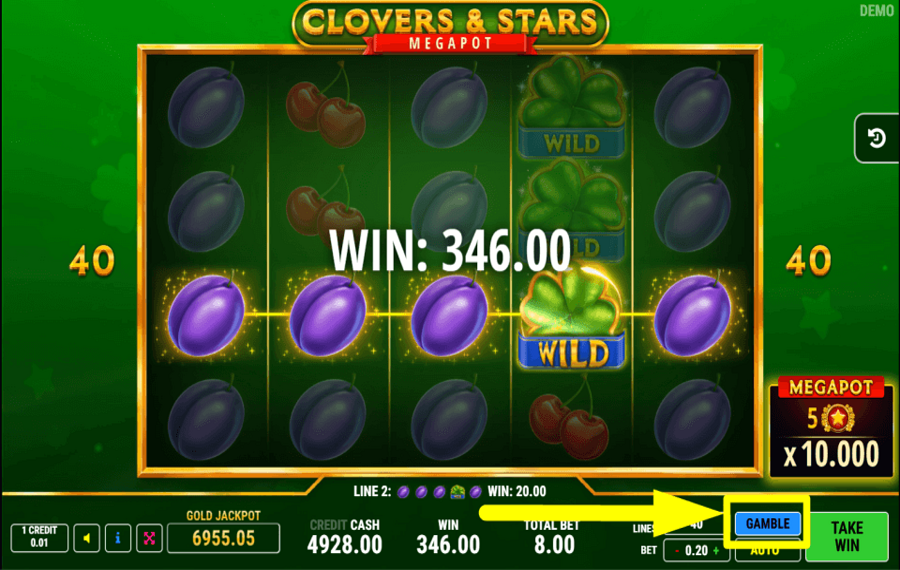 Clovers and Stars GAMBLE YOUR WINS.