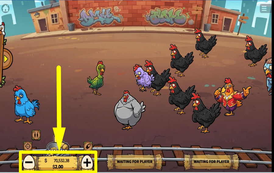 Cluck Chaos КОНТРОЛИРУЙТЕ СТАВКИ.
