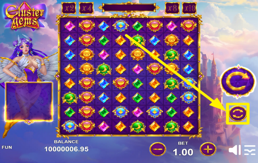 Cluster Gems UTILIZA LOS GIROS AUTOMÁTICOS.