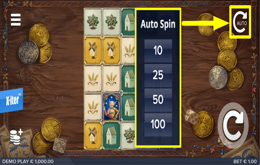 Cluster Kingdom WÄHLEN SIE AUTOMATISCHE SPINS.