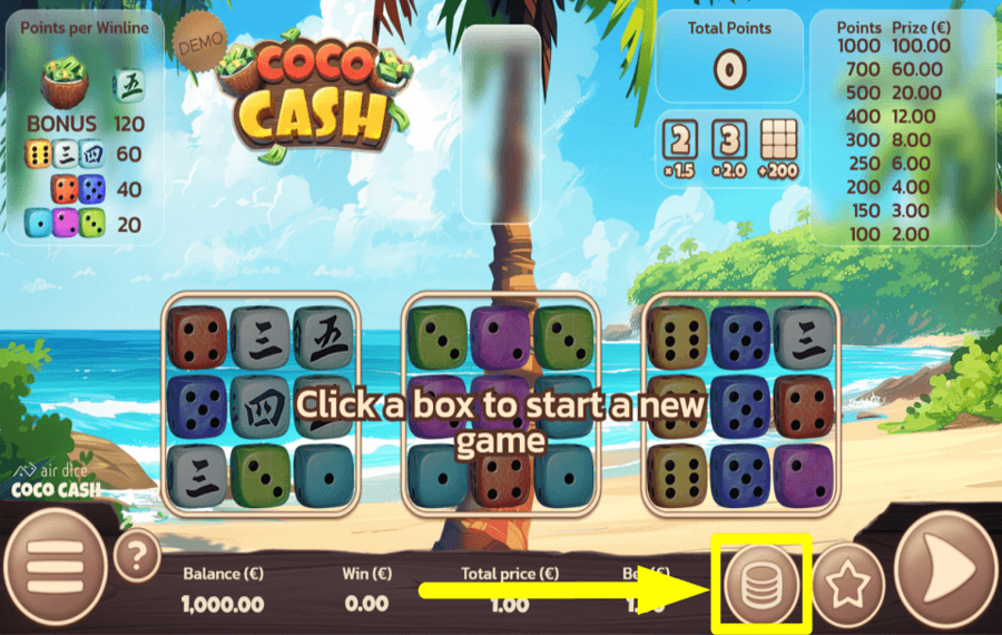 Coco Cash BESTIMMEN SIE IHREN EINSATZ.