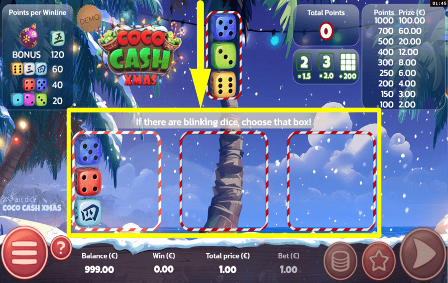 Coco Cash Xmas SCEGLI I TUOI DADI.