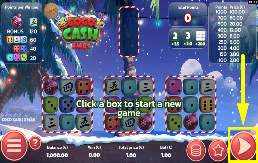 Coco Cash Xmas INIZIA A GIOCARE.