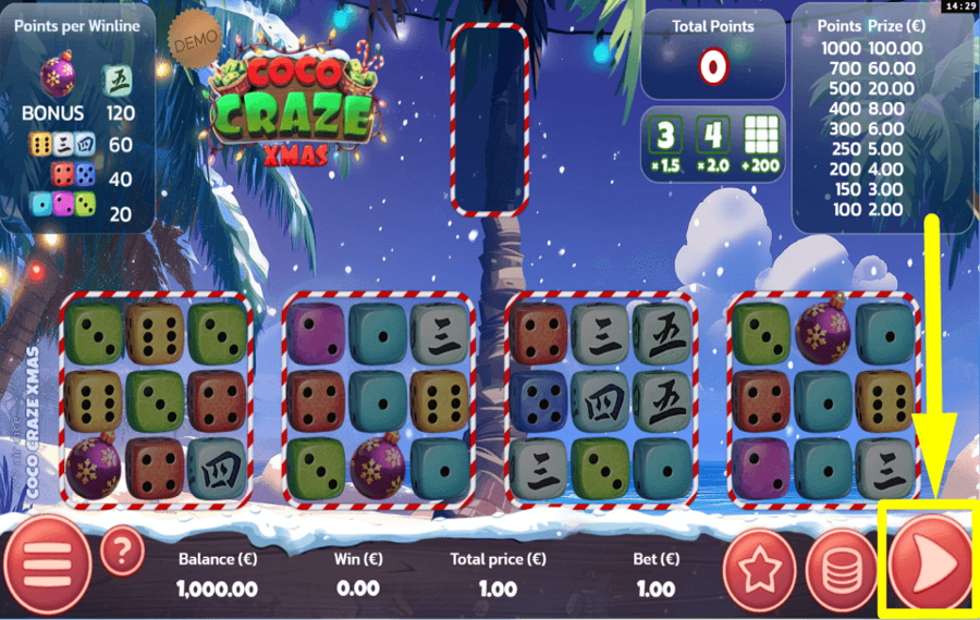 Coco Craze Xmas DÉMARRER LA PARTIE.