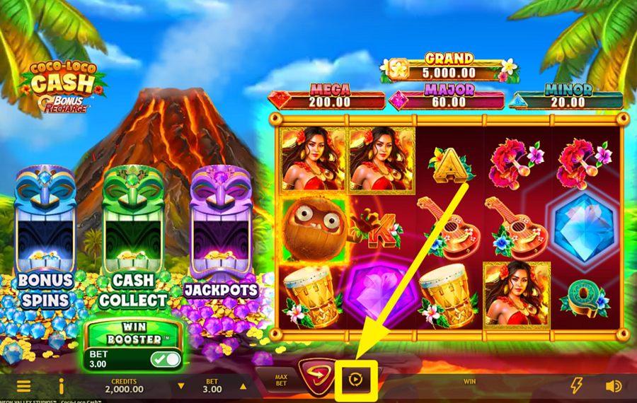 Coco Loco Cash Bonus Recharge AUTOMATISCHE SPINS VERWENDEN.