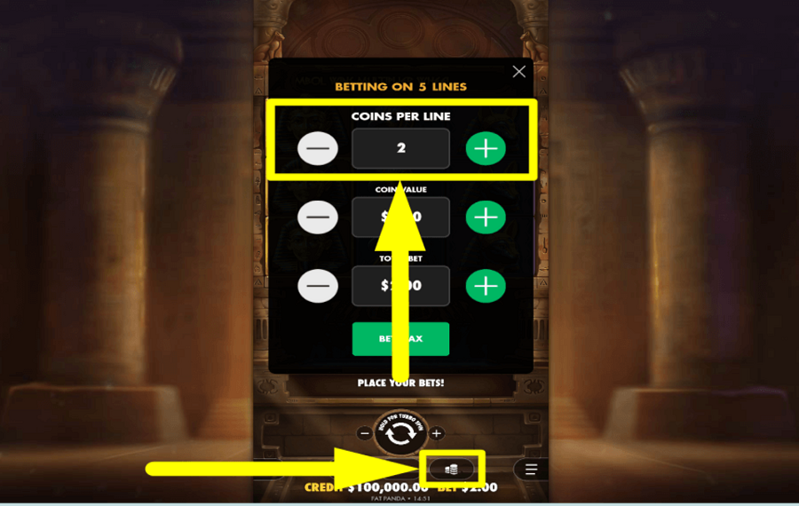 Code of Cairo SELECT THE COINS.