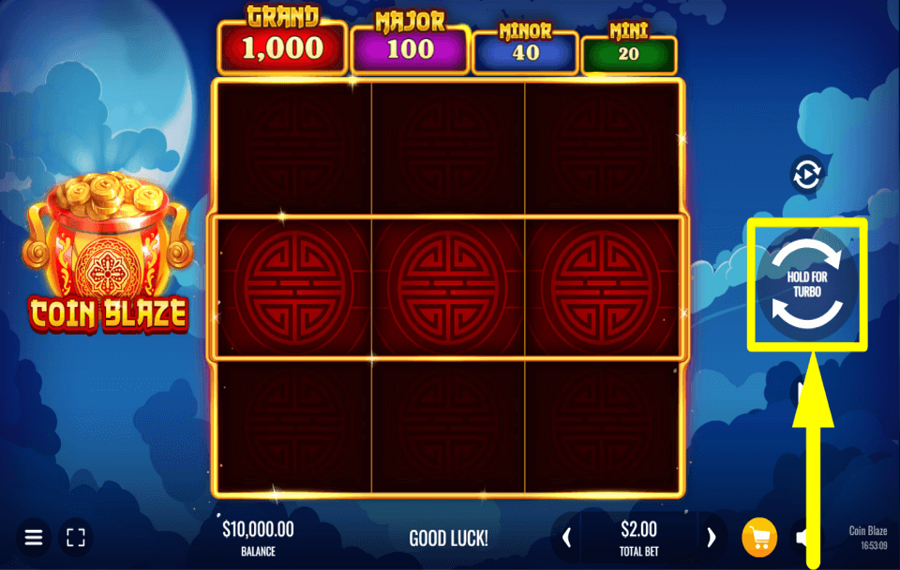 Coin Blaze COMIENCE A JUGAR.