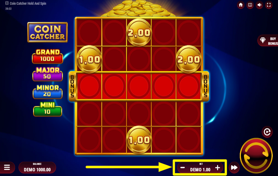 Coin Catcher УСТАНОВИТЕ СВОЮ СТАВКУ.