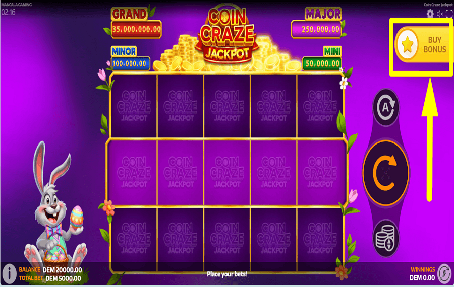 Coin Craze Jackpot BONUS À L'ACHAT.