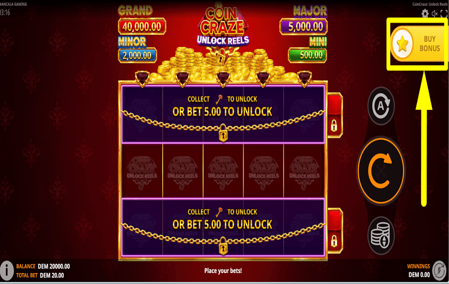 Coin Craze Unlock Reels RÉCLAMEZ LE BONUS.