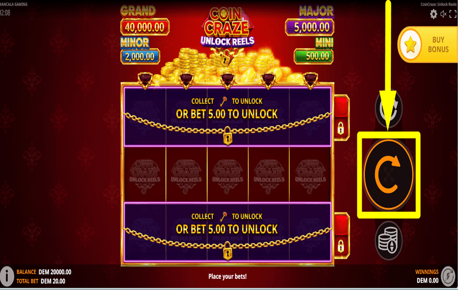 Coin Craze Unlock Reels POURSUIVEZ LE PRIX.