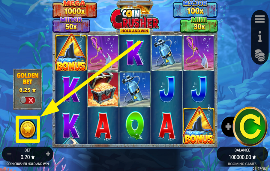 Coin Crusher ACHETEZ UNE FONCTION BONUS.