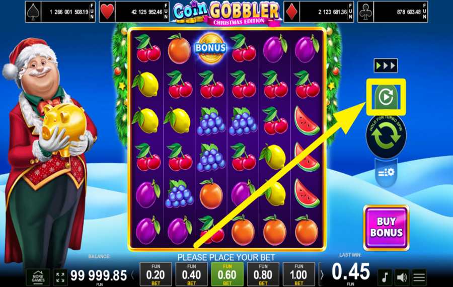 Coin Gobbler Christmas Edition TRIGGER AUTOMATIC PLAY.