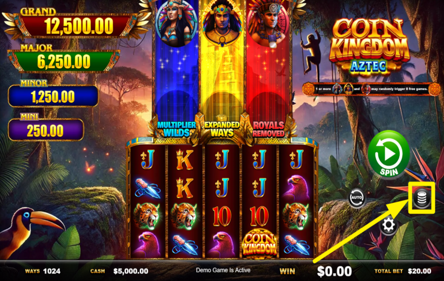Coin Kingdom Aztec SET YOUR BET.