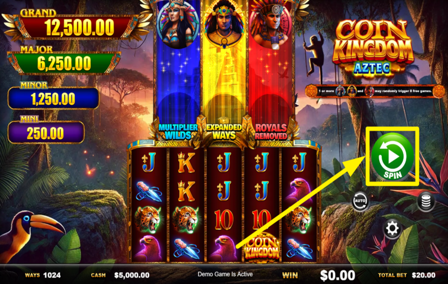 Coin Kingdom Aztec SPIN TO WIN!