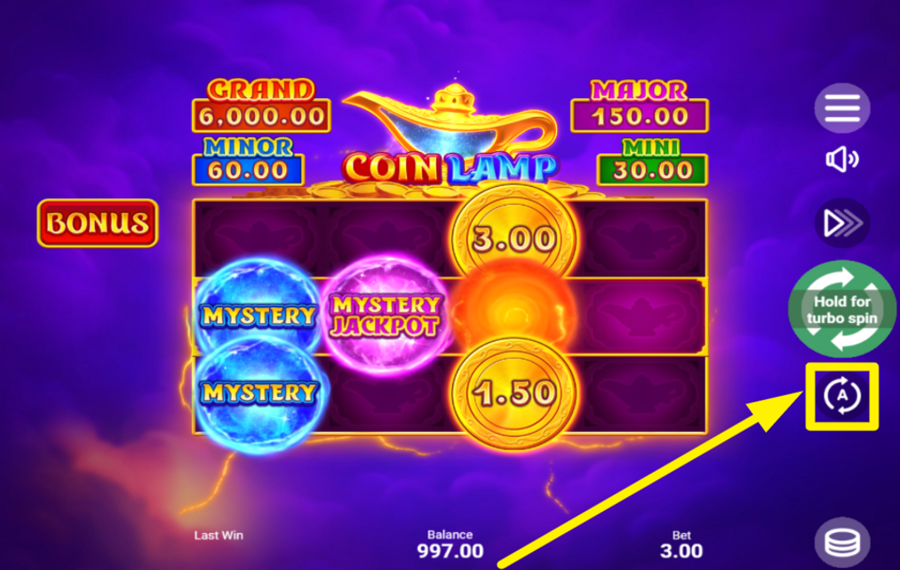 Coin Lamp AUTOPLAY VERWENDEN.