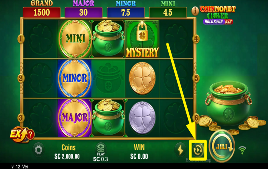 Coin Nonet Clover 4x4 Hold and Win BENUTZE DIE AUTOPLAY-FUNKTION.