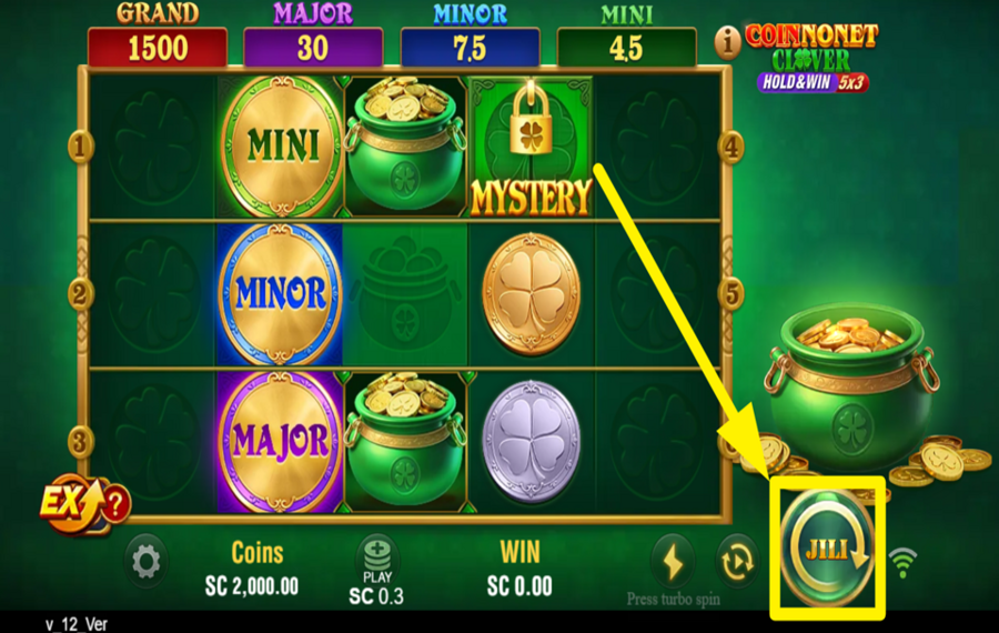 Coin Nonet Clover 4x4 Hold and Win DREHEN FÜR DEN SIEG!