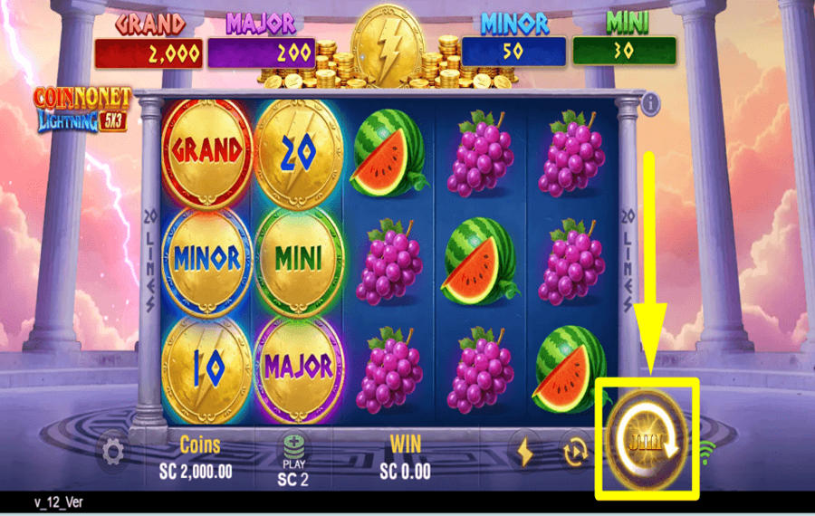 Coin Nonet Lightning PLAY FOR PRIZES.