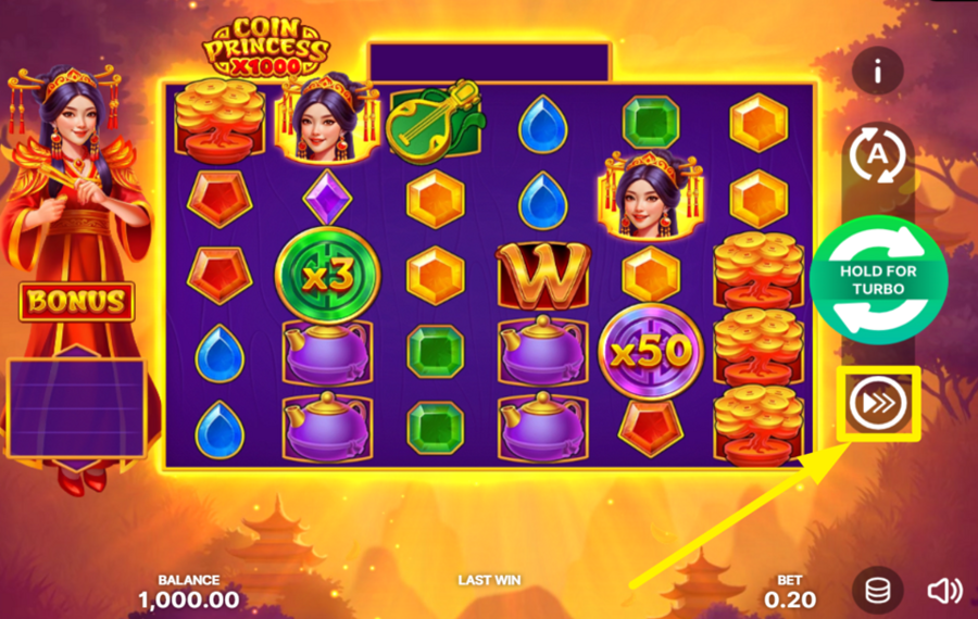 Coin Princess x1000 QUICKEN THE GAME.