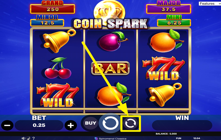 Coin Spark Hold and Hit 3x3 UTILISER LA LECTURE AUTOMATIQUE.